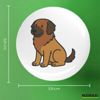 Button Leonberger Comic Leo rund