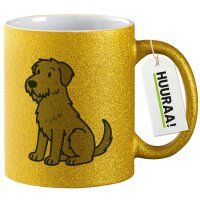 Glitzertasse Irish Wolfhound Comic Wolfi 330ml