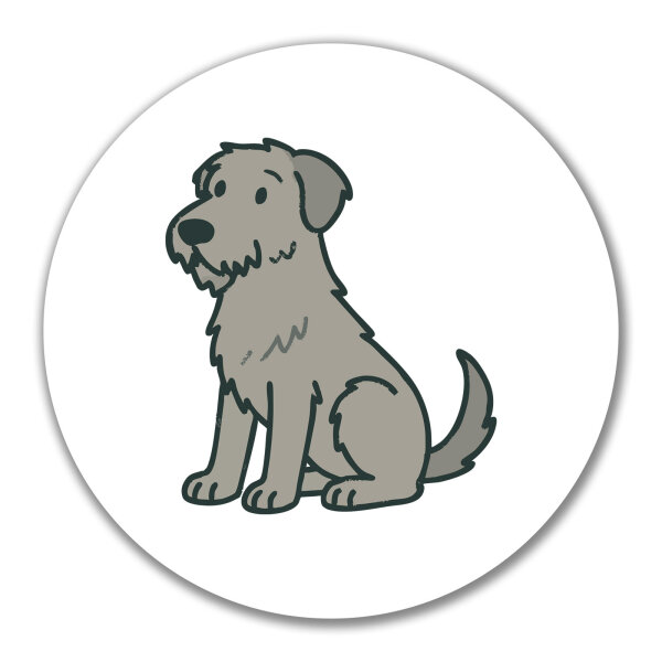 Aufkleber Irish Wolfhound Comic Wolfi 10cm Sticker