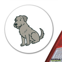 Aufkleber Irish Wolfhound Comic Wolfi 10cm Sticker