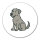 Aufkleber Irish Wolfhound Comic Wolfi 10cm Sticker