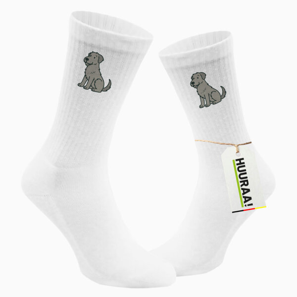Unisex Socken Irish Wolfhound Comic Wolfi Größe 37/46 White Motiv Tennissocken