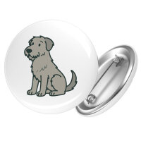 Button Irish Wolfhound Comic Wolfi rund