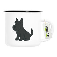 Emaille Tasse Scottish Terrier Comic Scottie 300ml...