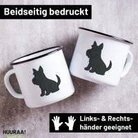 Emaille Tasse Scottish Terrier Comic Scottie 300ml...