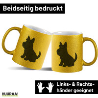 Glitzertasse Scottish Terrier Comic Scottie 330ml