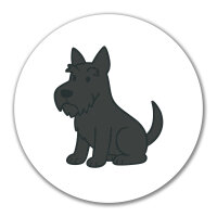 Aufkleber Scottish Terrier Comic Scottie 10cm rund