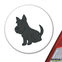 Aufkleber Scottish Terrier Comic Scottie 10cm rund