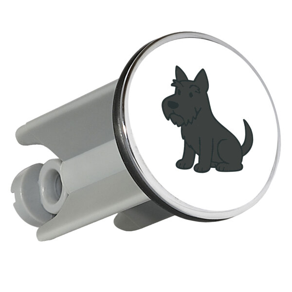 Waschbeckenstöpsel Scottish Terrier Comic Scottie 4cm Abflussstopfen