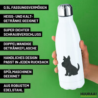 Edelstahl-Trinkflasche Scottish Terrier Comic Scottie 500ml Wasserflasche