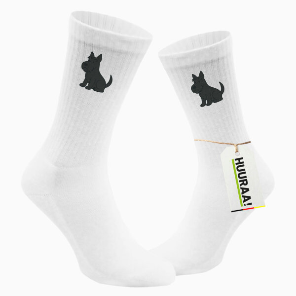 Unisex Socken Scottish Terrier Comic Scottie Größe 37/46 White Motiv Tennissocken