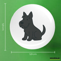 Button Scottish Terrier Comic Scottie rund