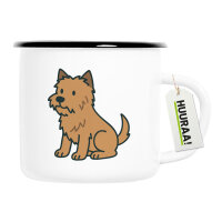 Emaille Tasse Cairn Terrier Comic Cairni 300ml Vintage...
