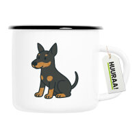 Emaille Tasse Manchester Terrier Comic Manny 300ml...