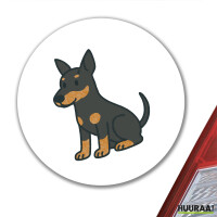 Aufkleber Manchester Terrier Comic Manny 10cm rund