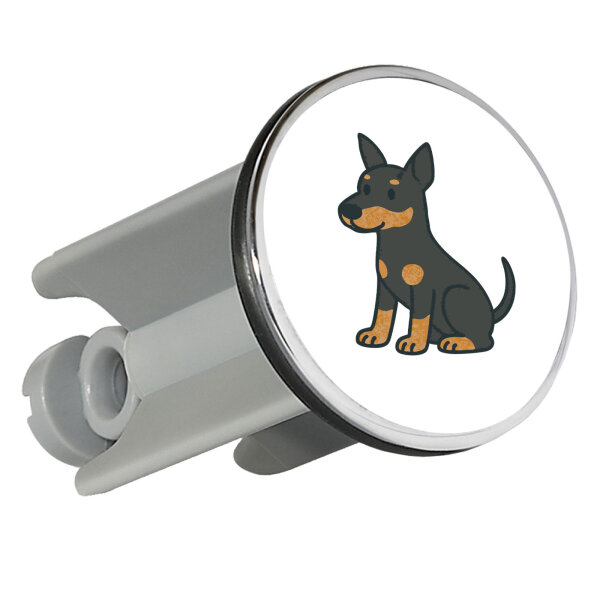 Waschbeckenstöpsel Manchester Terrier Comic Manny 4cm Abflussstopfen