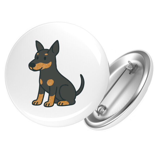 Button Manchester Terrier Comic Manny