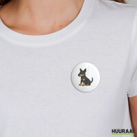 Button Manchester Terrier Comic Manny rund