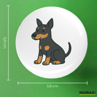 Button Manchester Terrier Comic Manny