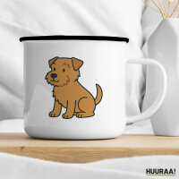 Emaille Tasse Norfolk Terrier Comic Norfi 300ml Vintage Emaille Becher