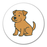 Aufkleber Norfolk Terrier Comic Norfi 10cm rund