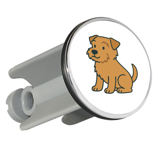Waschbeckenstöpsel Norfolk Terrier Comic Norfi 4cm
