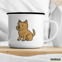 Emaille Tasse Norwich Terrier Comic Nori 300ml Vintage Emaille Becher
