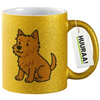 Glitzertasse Norwich Terrier Comic Nori 330ml