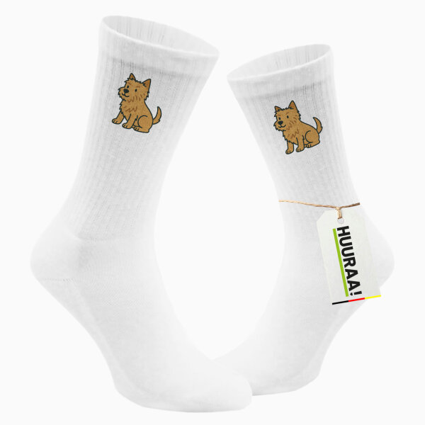Unisex Socken Norwich Terrier Comic Nori Größe 37/46 White Motiv Tennissocken