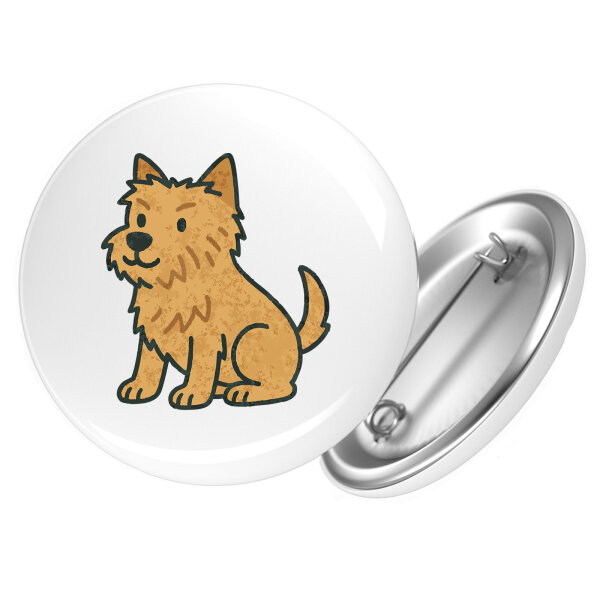 Button Norwich Terrier Comic Nori rund