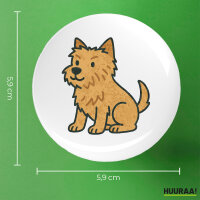 Button Norwich Terrier Comic Nori rund