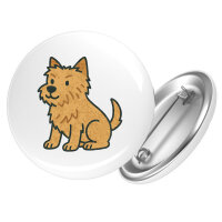 Button Norwich Terrier Comic Nori