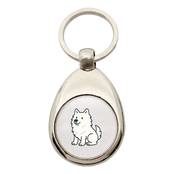 Schlüsselanhänger American Eskimo Dog Comic Eskie