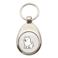 Schlüsselanhänger American Eskimo Dog Comic Eskie