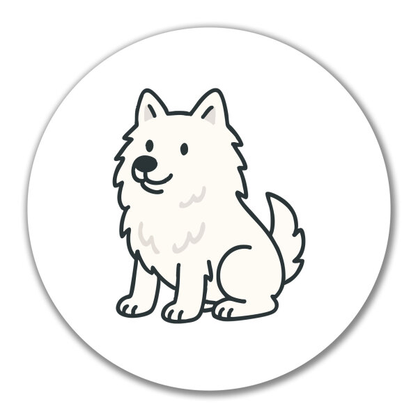 Aufkleber American Eskimo Dog Comic Eskie 10cm rund