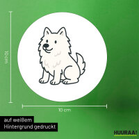 Aufkleber American Eskimo Dog Comic Eskie 10cm rund