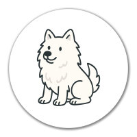 Aufkleber American Eskimo Dog Comic Eskie 10cm Sticker