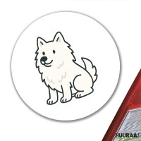 Aufkleber American Eskimo Dog Comic Eskie 10cm Sticker