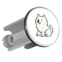 Waschbeckenstöpsel American Eskimo Dog Comic Eskie...