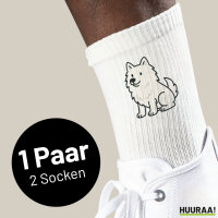Unisex Socken American Eskimo Dog Comic Eskie Baumwolle