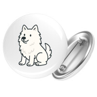Button American Eskimo Dog Comic Eskie rund