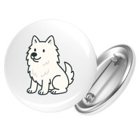 Button American Eskimo Dog Comic Eskie