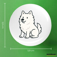 Button American Eskimo Dog Comic Eskie