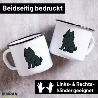 Emaille Tasse Schipperke Comic Schippi 300ml Vintage...