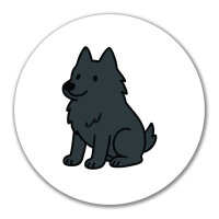 Aufkleber Schipperke Comic Schippi 10cm rund