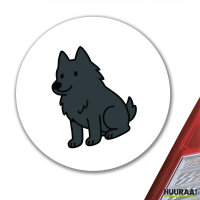 Aufkleber Schipperke Comic Schippi 10cm rund