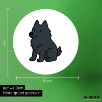 Aufkleber Schipperke Comic Schippi 10cm Sticker