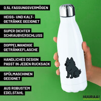 Edelstahl-Trinkflasche Schipperke Comic Schippi 500ml Wasserflasche