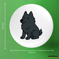 Button Schipperke Comic Schippi