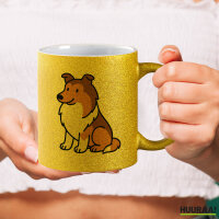 Glitzertasse Collie Comic Colli 330ml